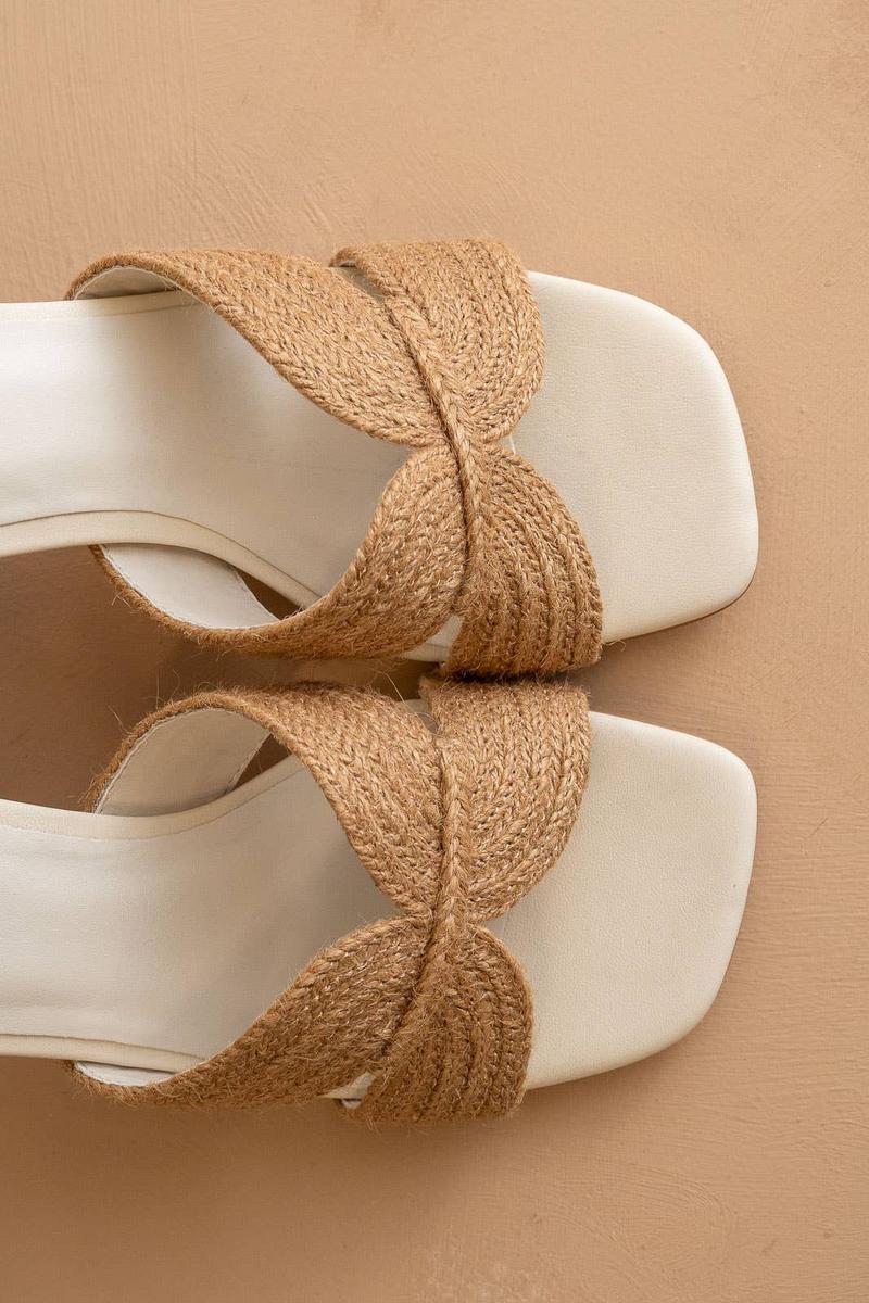 Oasis Society - The Santiag Raffia Summer Heel in Toffee