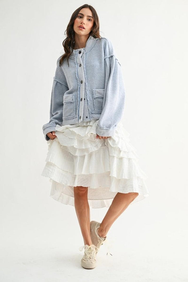 Camellia - Boucle Textured Button-Up Jacket