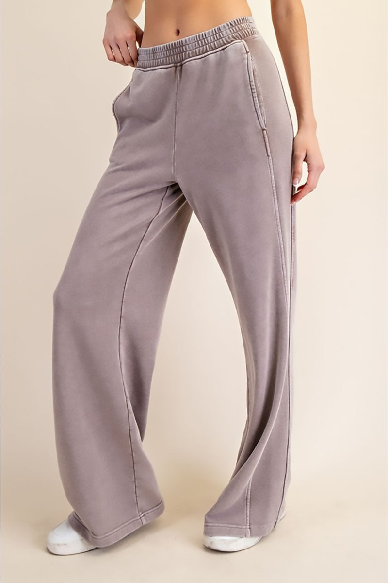 Rae Mode - Mineral Washed Ribbed Side Wide Pant