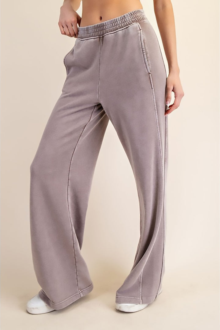 Rae Mode - Mineral Washed Ribbed Side Wide Pant