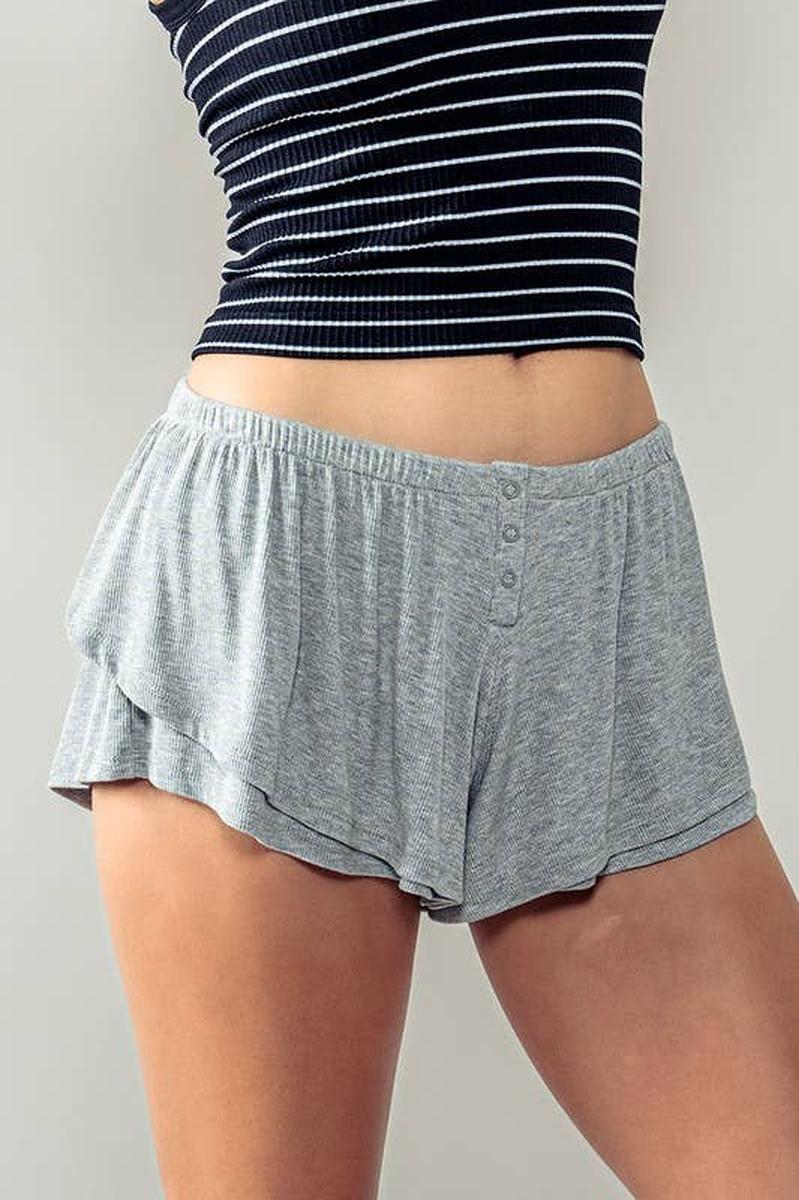 Urban Daizy - Bamboo Blend Ruffled Lounge Shorts