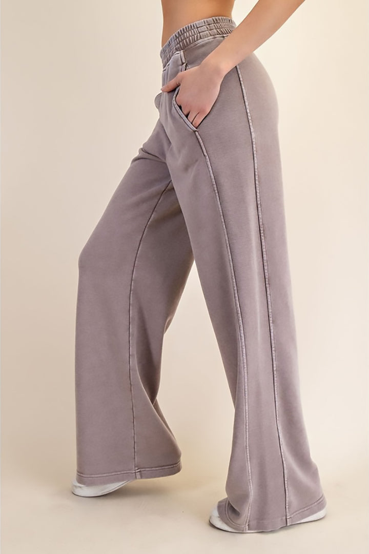 Rae Mode - Mineral Washed Ribbed Side Wide Pant