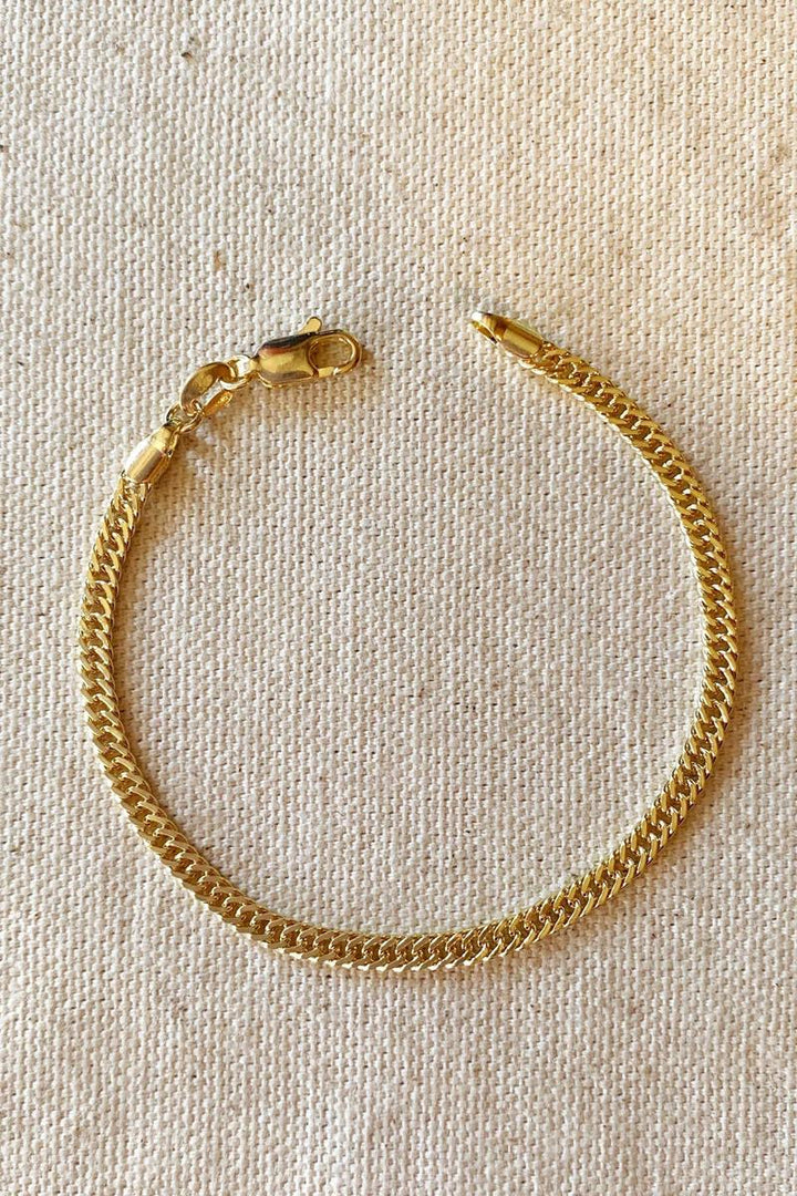 GoldFi - 18k Gold Filled Double Curb Chain Bracelet Cuban