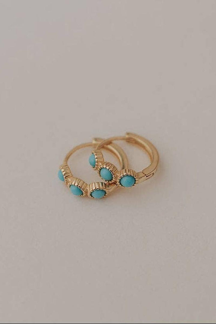 Mauve Jewelry Co. - Lainey Turquoise Hoops
