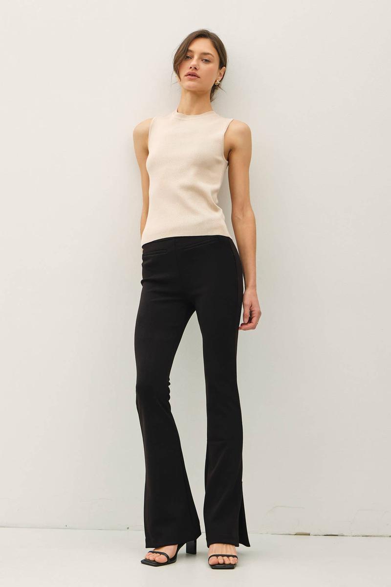 Be Cool -  Classic Crew Neck Sleeveless Slim Knitted Tank in Natural