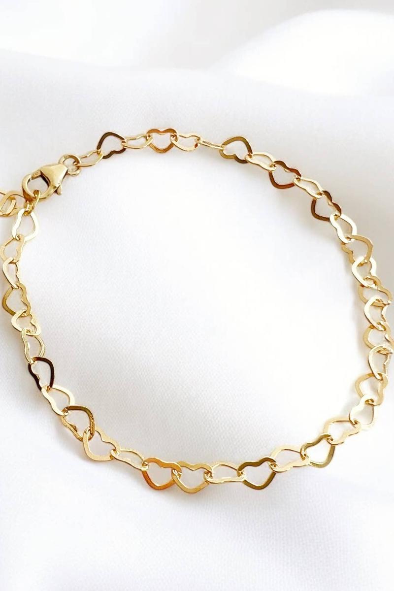 True by Kristy Jewelry - Sweetheart Heart Chain Gold Filled Bracelet