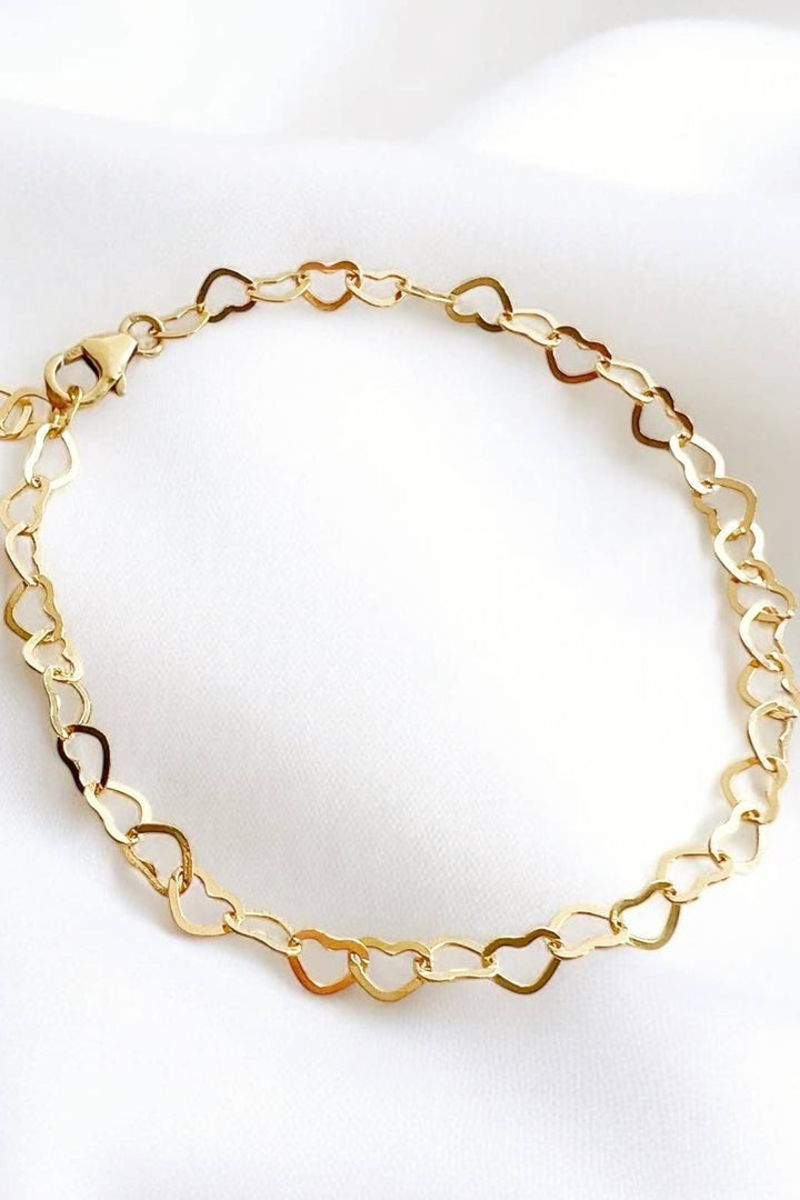 True by Kristy Jewelry - Sweetheart Heart Chain Gold Filled Bracelet