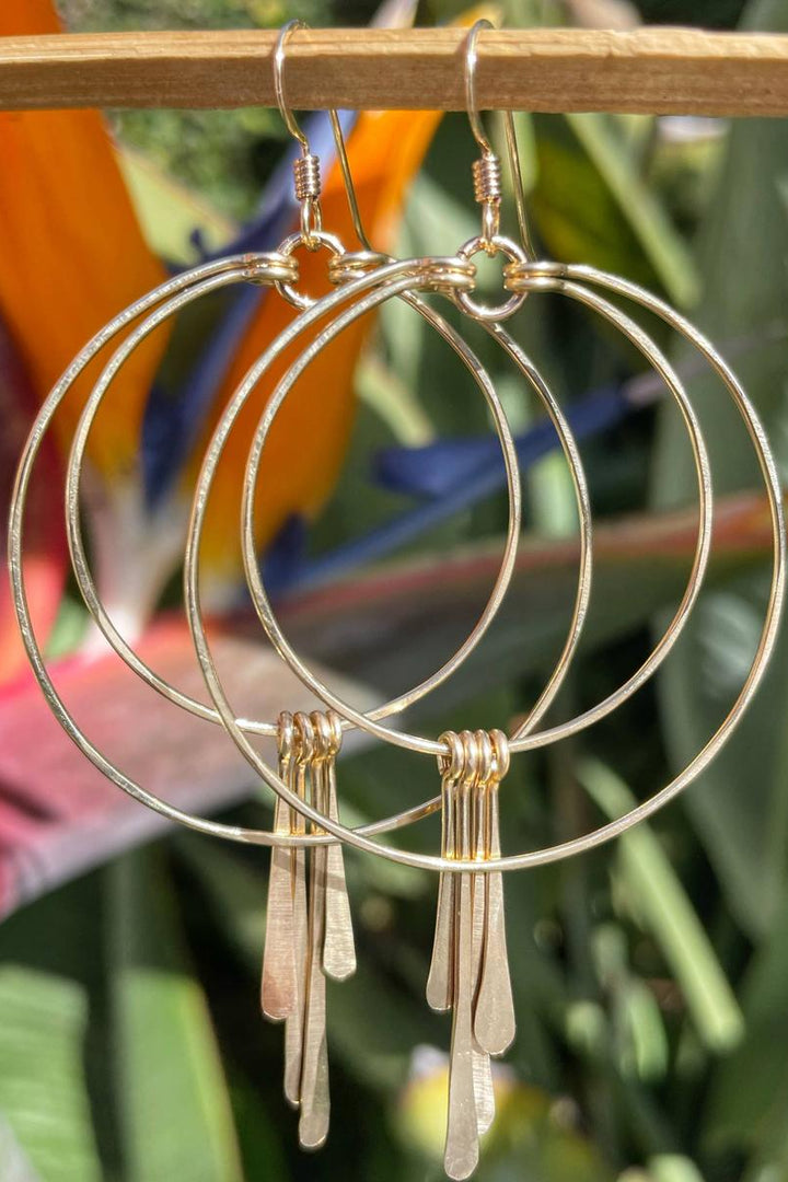 Quinn Sharp - Double Circle Hoop Metal Fringe | 14kt Gold Filled
