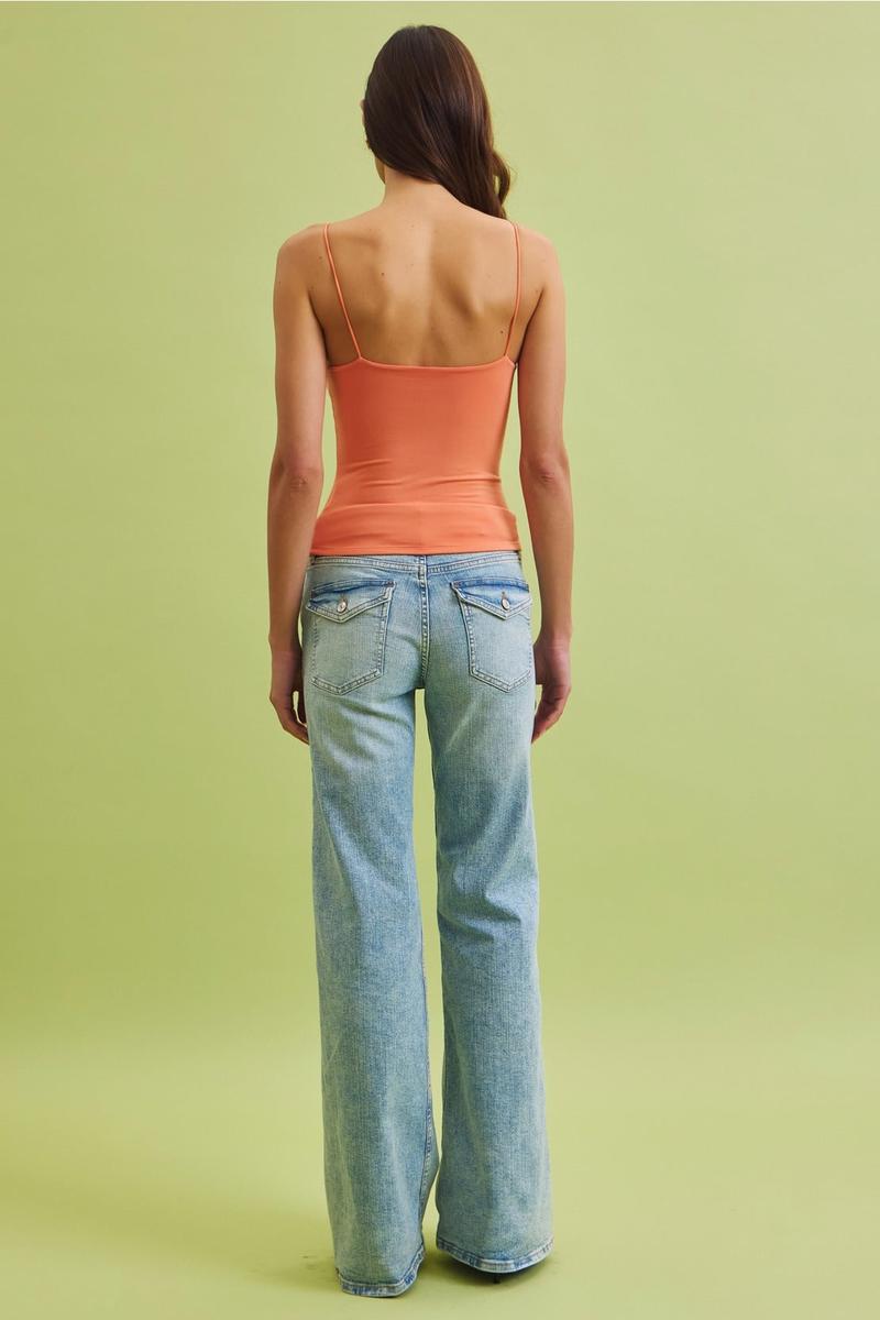 Be Cool - Basic Solid Cami in Orange Smoothie