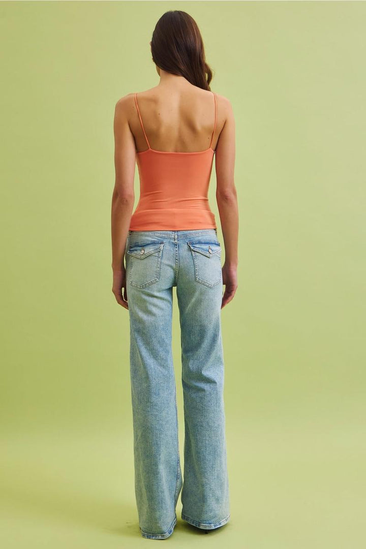 Be Cool - Basic Solid Cami in Orange Smoothie
