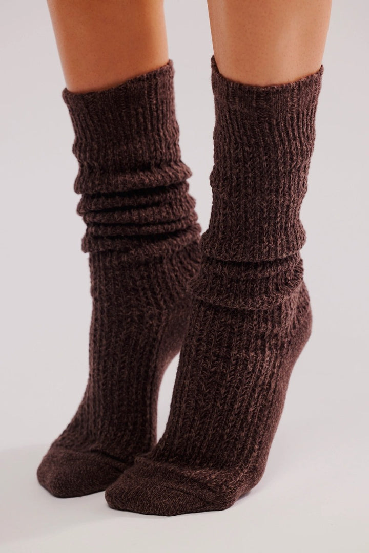 Free People - Staple Slouch Socks in Roasted Espresso