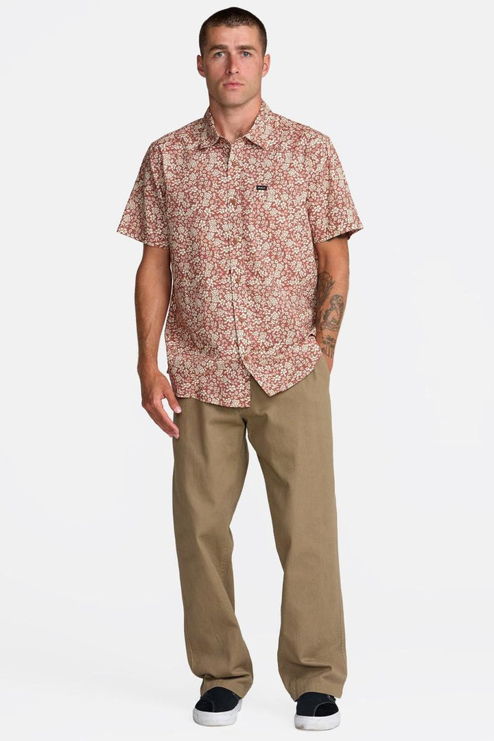 RVCA - Botanical Short Sleeve Shirt in Rawhide