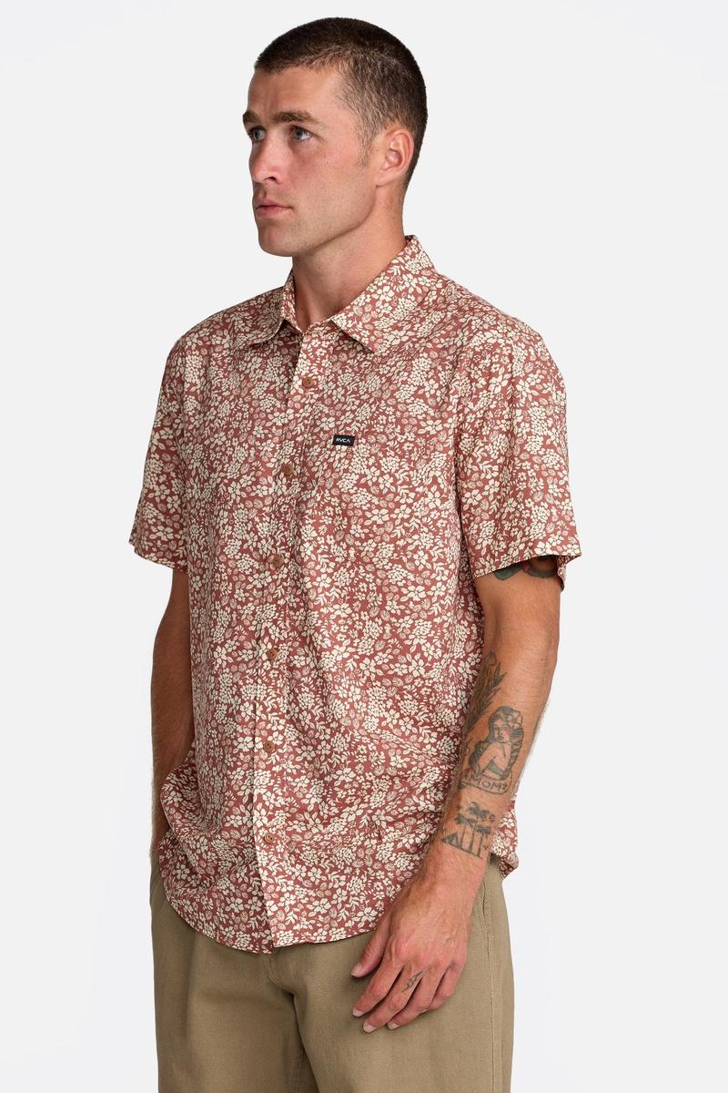 RVCA - Botanical Short Sleeve Shirt in Rawhide
