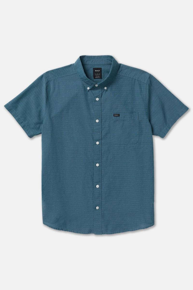 RVCA - That'll Do Dobby Short Sleeve Shirt in Atlantic
