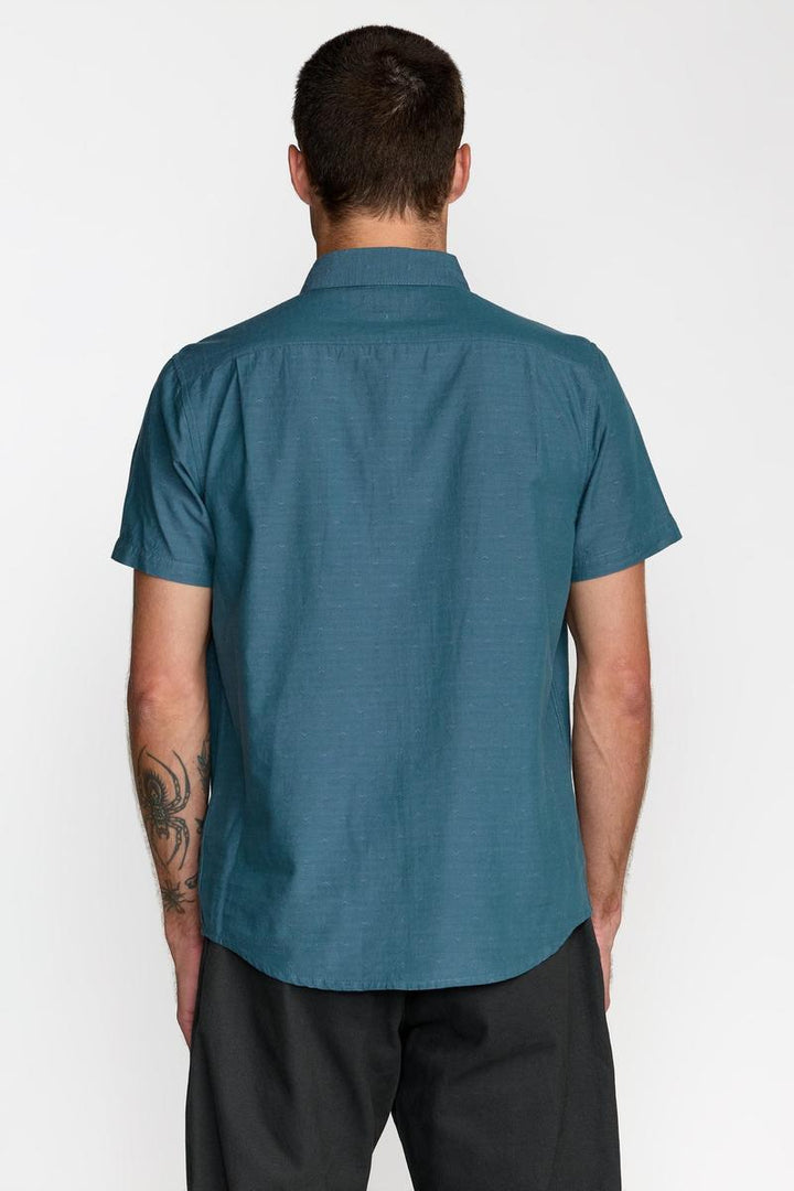 RVCA - That'll Do Dobby Short Sleeve Shirt in Atlantic