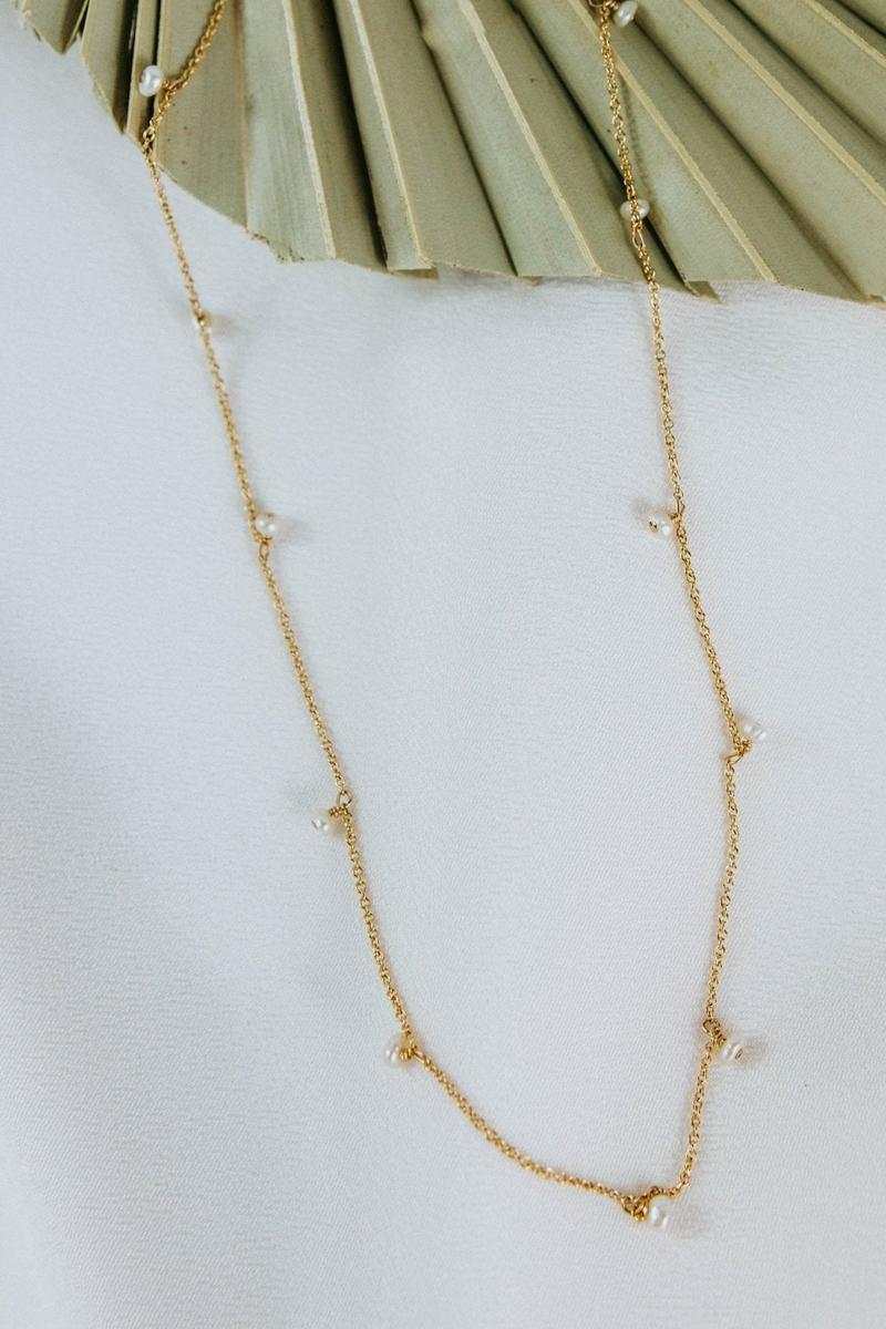 Tree Myriah - Lucy Shaker Necklace with Labradorite in 18k Gold Fill