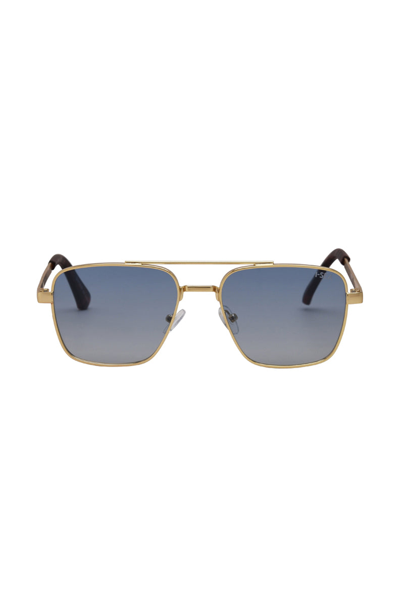 I-SEA - Brooks with Gold Frames and Blue Polarized Lenses