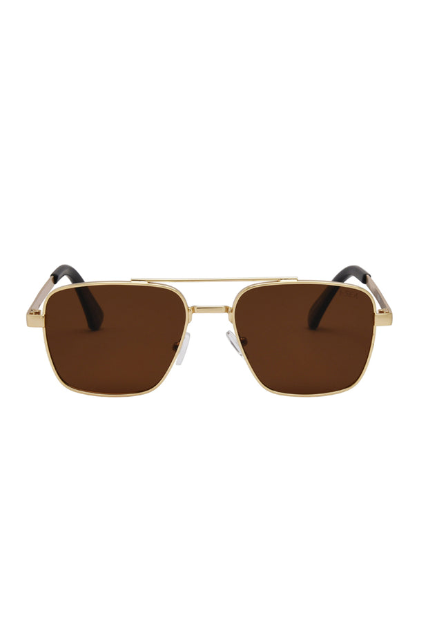 I-SEA - Brooks with Gold Frames and Brown Polarized Lenses