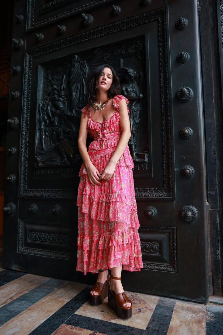 Strawberry Paris - Corinne Dress in Blue Jay Fuschia