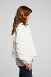 Chaser - Puff Sleeve Jacket in Starry White