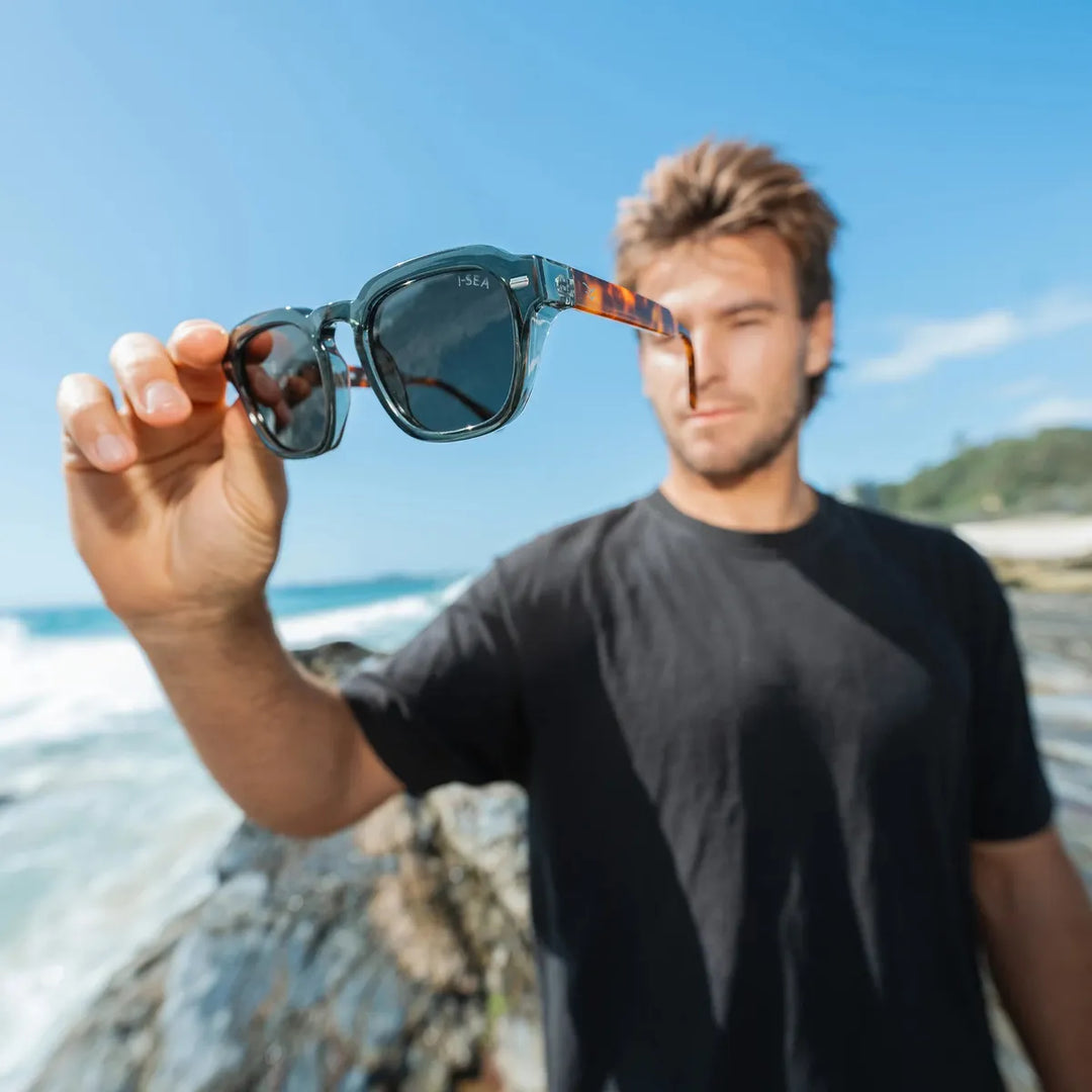 I-SEA - Hudson with Leaf and Tortoise Frames and Taupe Polarized Lenses