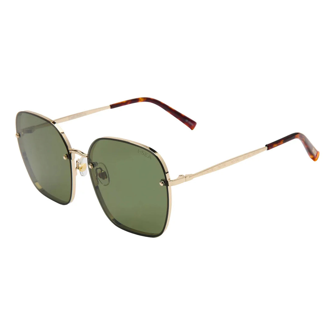 I-SEA - Emerson with Gold Frames and Green Polarized Lenses
