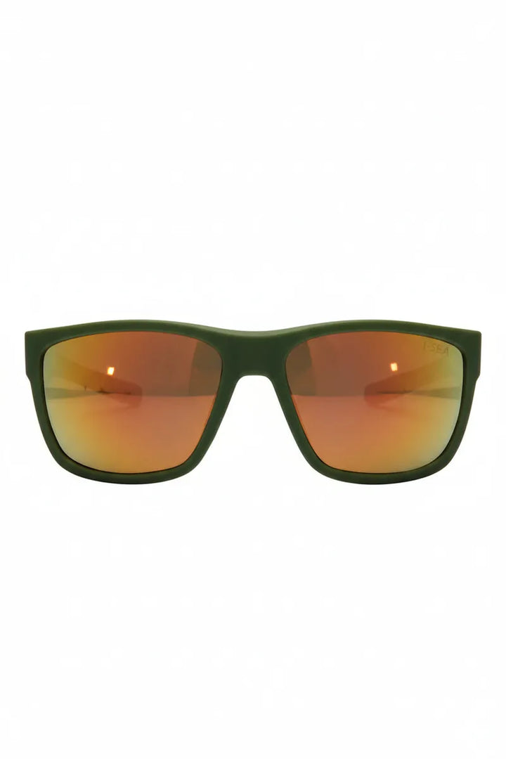 I-SEA - Greyson 2.0 with Olive Rubber Frames and Copper Mirror Polarized Lenses