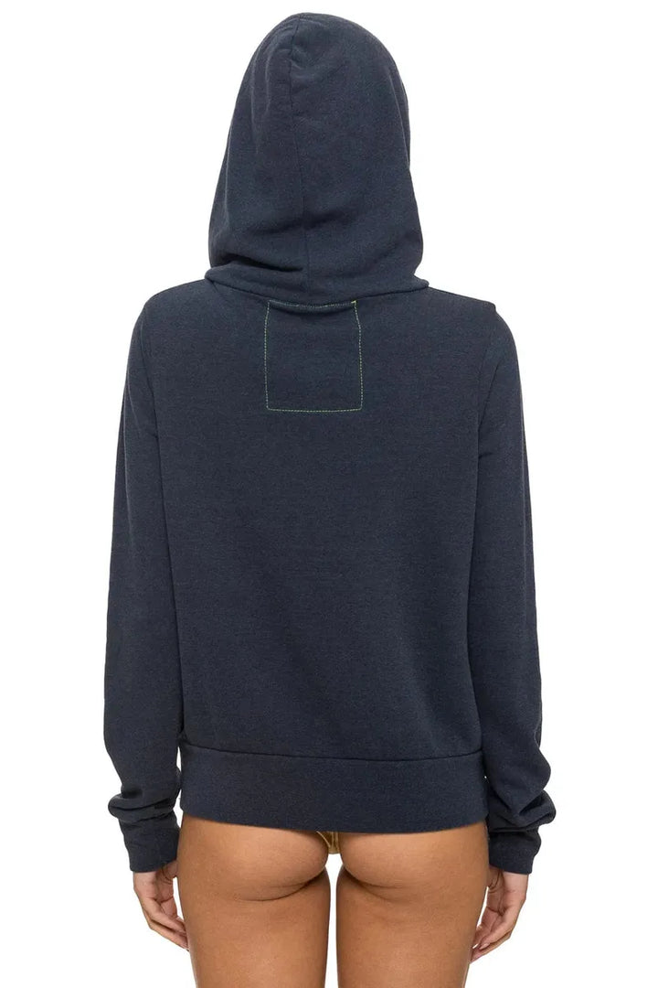 AVIATOR NATION - Mountain Stitch Chevron 4 Zip Hoodie in Charcoal