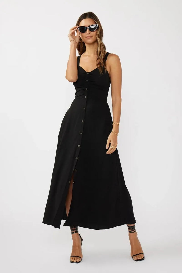 Lovestitch - More Than Enough Maxi Dress in Black