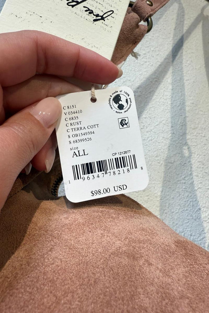 Free People - Roma Suede Tote Bag in Terra Cotta