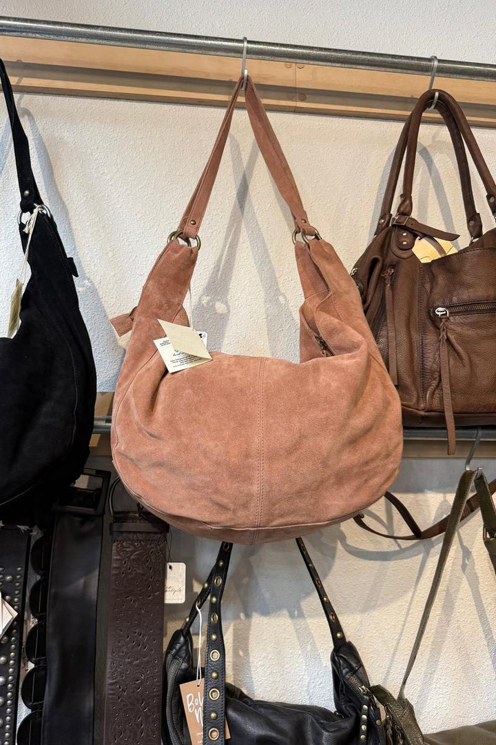 Free People - Roma Suede Tote Bag in Terra Cotta