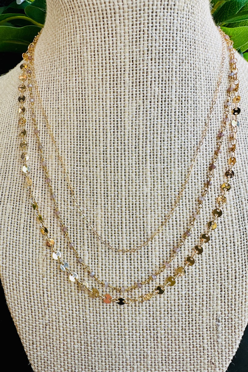 Marit Rae Jewelry - Triple Layer Mocha Moonstone Necklace