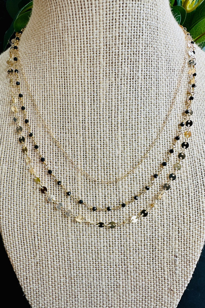 Marit Rae Jewelry - Triple Layer Black Spinel Onyx Necklace