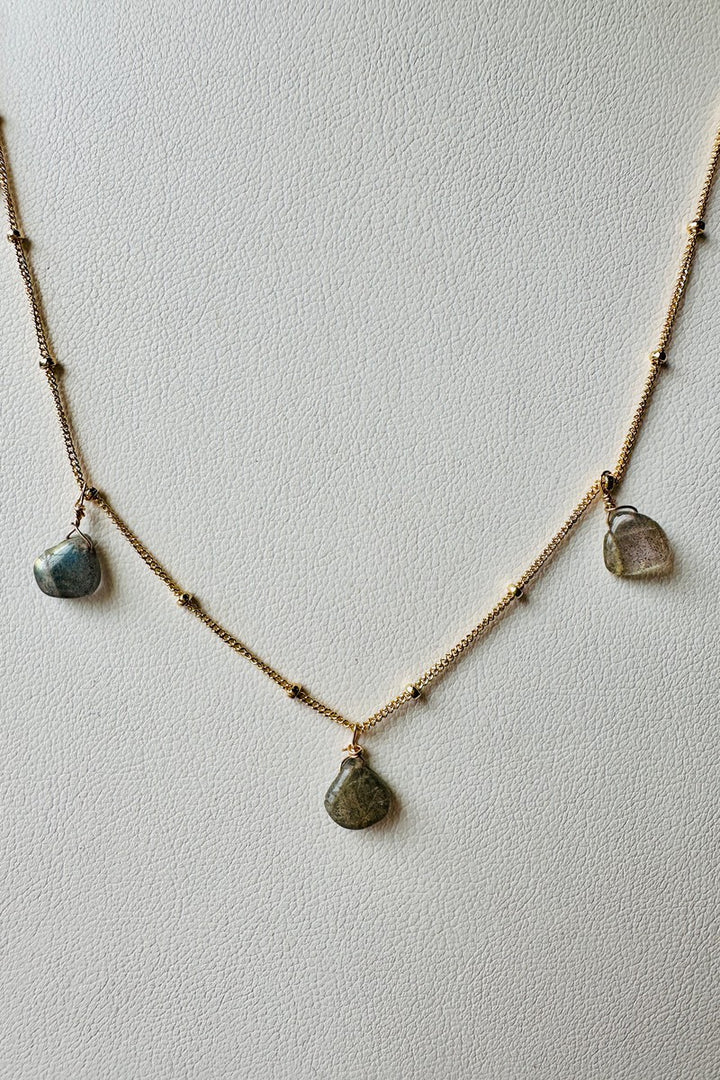 Blue Copper Jewelry - 8 Stone Necklace in 14k Gold Filled with AAA Rated Stones 16 to 18in Adjustable