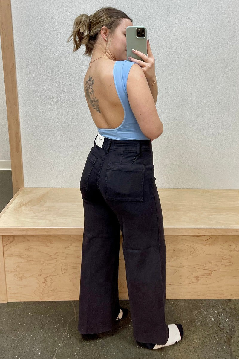 Oat NY - High-Rise Wide Leg Jean in Black