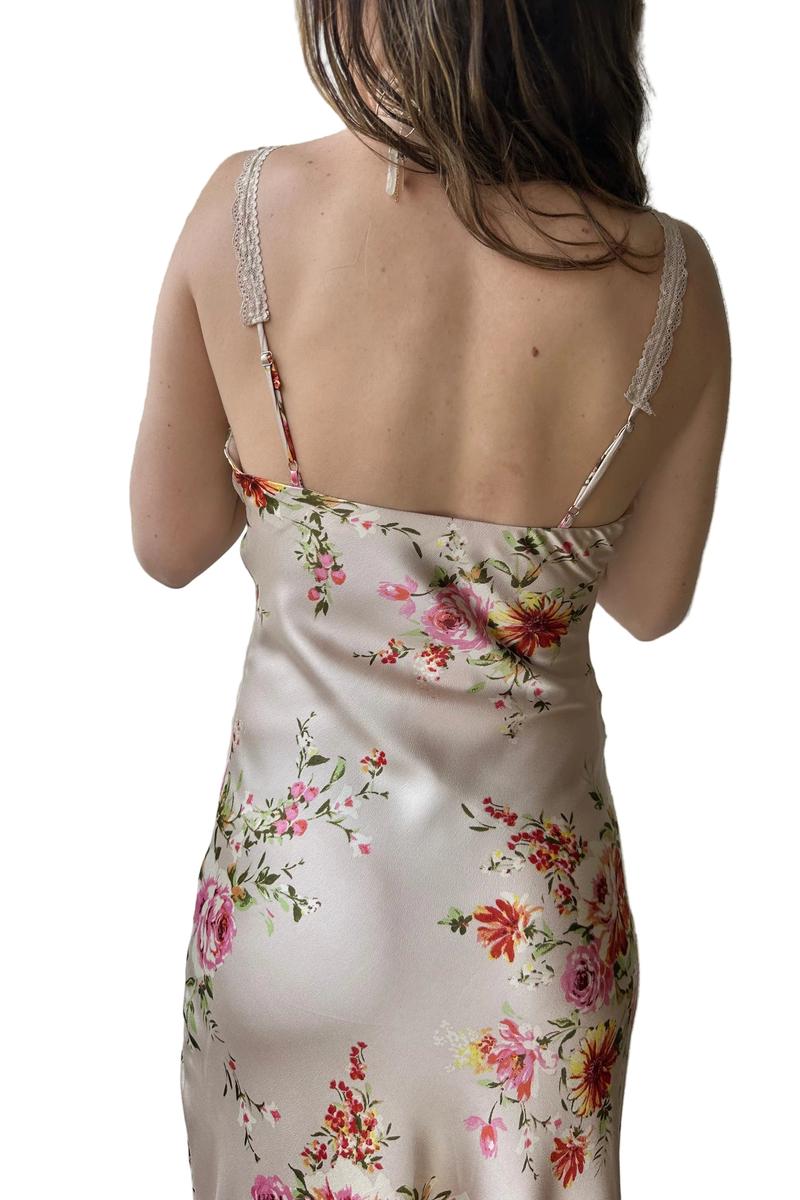 Dress Forum -  Serene Echo Lace Trim Maxi Dress in Desert Rosette