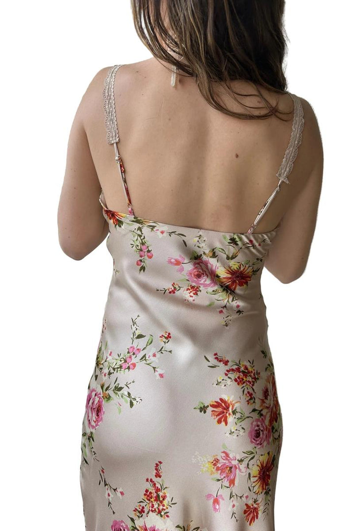 Dress Forum -  Serene Echo Lace Trim Maxi Dress in Desert Rosette