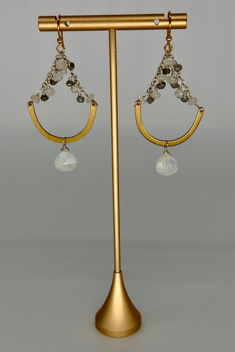 Nicole's Necessities - Moonstone and Labradorite Dangle Earrings