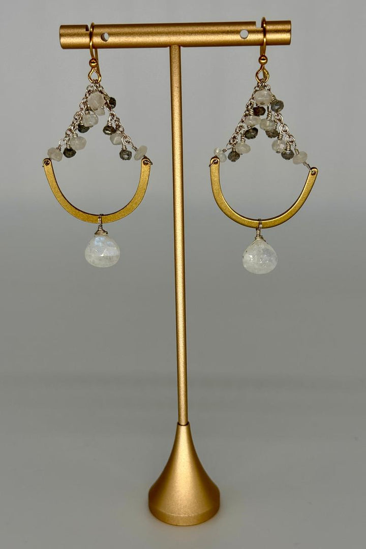 Nicole's Necessities - Moonstone and Labradorite Dangle Earrings