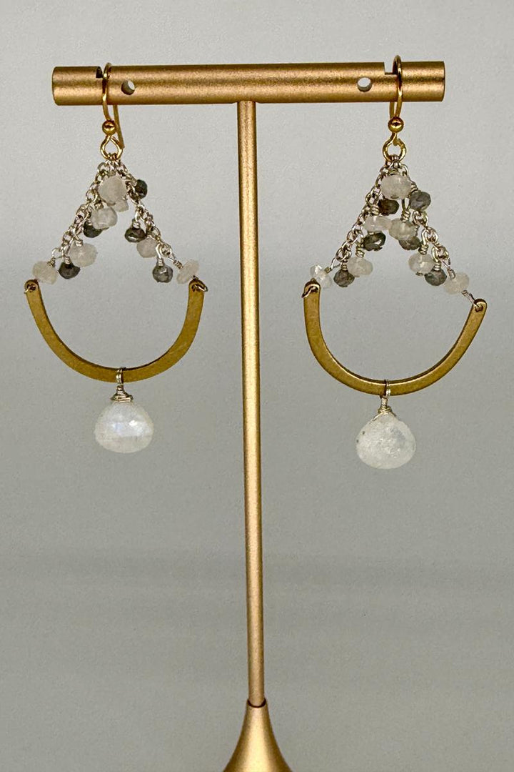 Nicole's Necessities - Moonstone and Labradorite Dangle Earrings