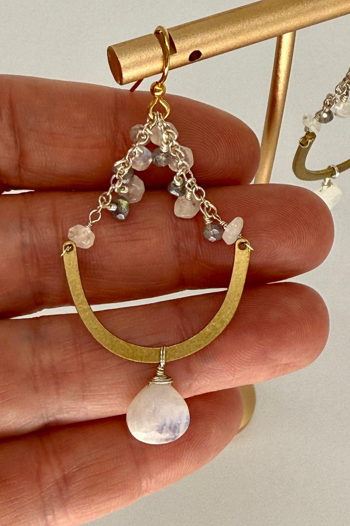 Nicole's Necessities - Moonstone and Labradorite Dangle Earrings