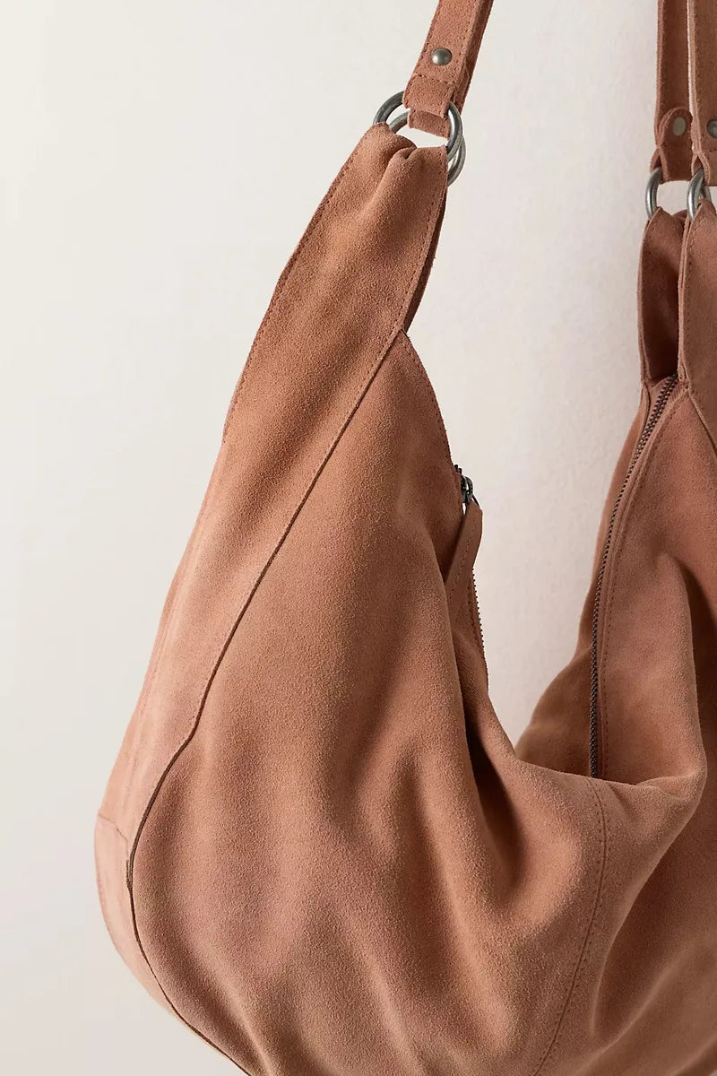 Free People - Roma Suede Tote Bag in Terra Cotta