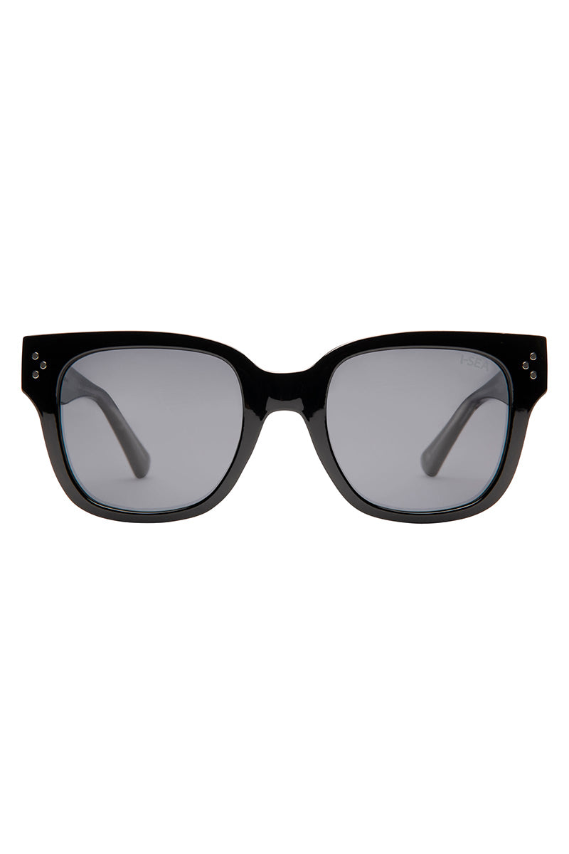 I-SEA - Indigo in Black Frames with Smoke Polarized Lenses