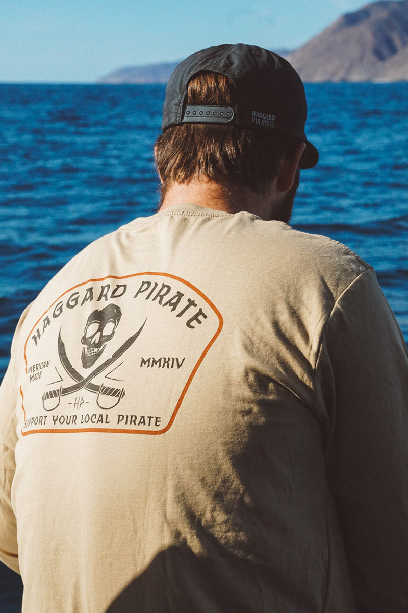 Haggard Pirate - Jolly Roger Long Sleeve in Sand