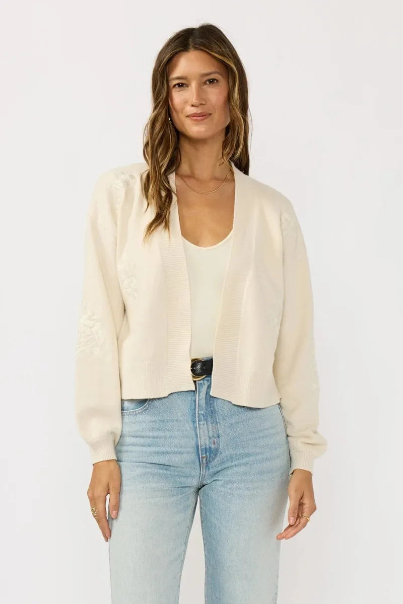 Lovestitch - Brinley Embroidered Sweater in Ivory