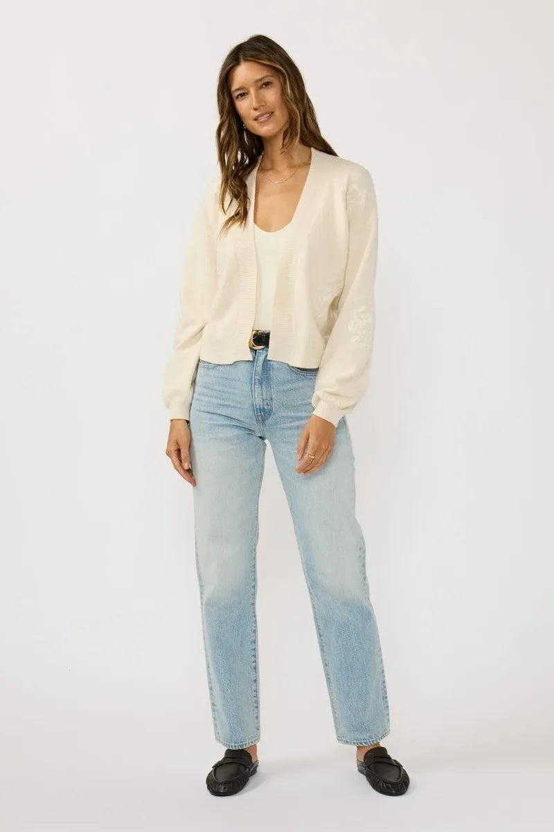 Lovestitch - Brinley Embroidered Sweater in Ivory