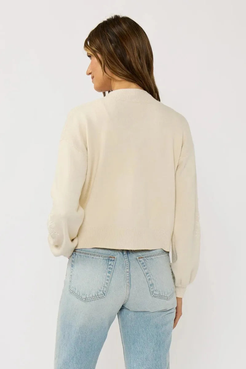 Lovestitch - Brinley Embroidered Sweater in Ivory