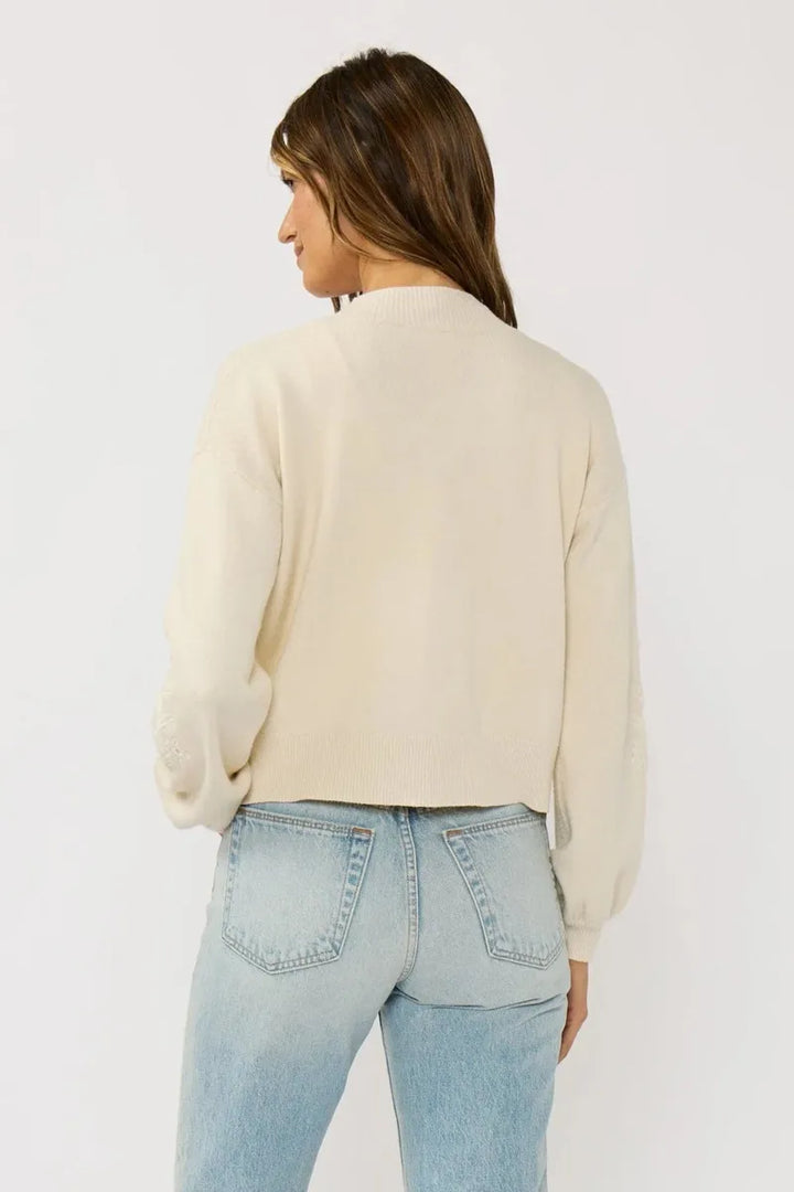 Lovestitch - Brinley Embroidered Sweater in Ivory