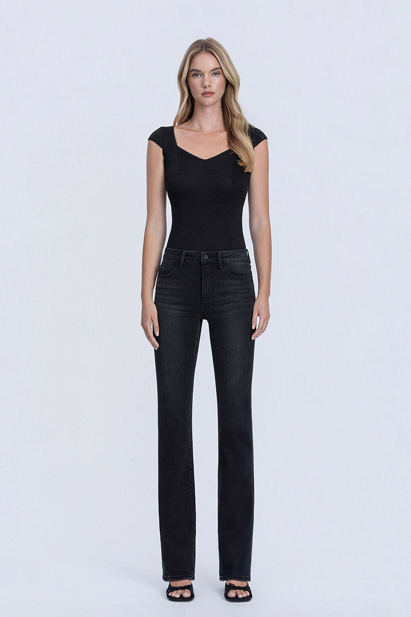 VERVET - High Rise Full Length Black Bootcut Jeans