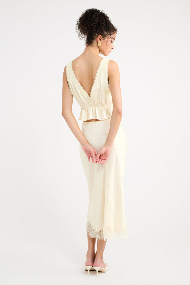 RUMORED - Lady Lace Top in Ivory Jacquard